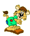 Gif animé lion plonge